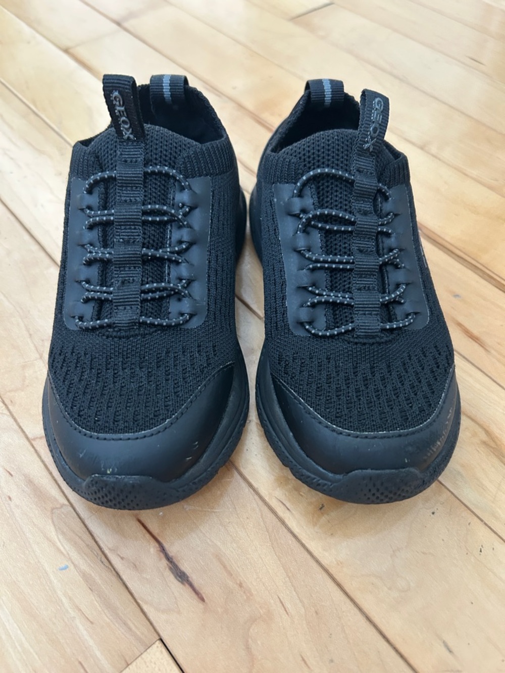 Geox Black Knit Slip-On Athletic Sneakers
